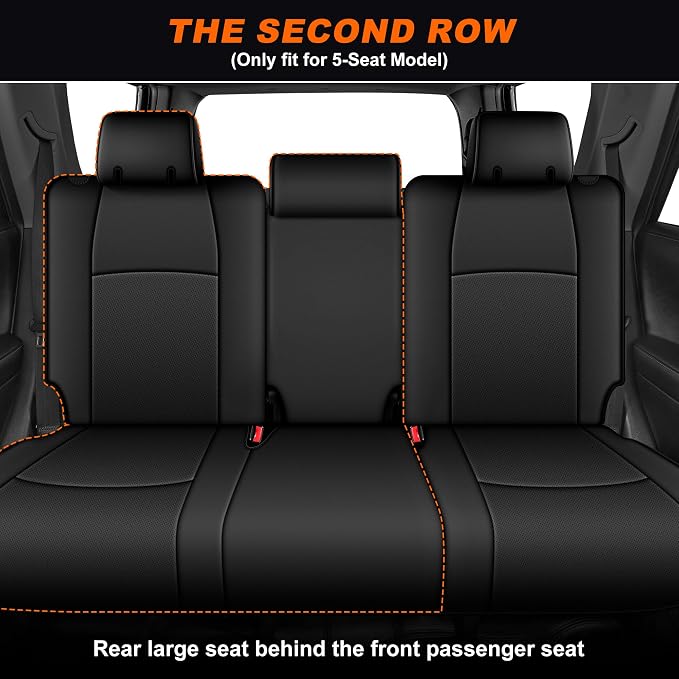 AOMSAZTO Custom Fit Seat Covers for Toyota 4Runner 2011-2024 5 Seats | Full Set Waterproof Airbag Compatible Car Seats Cover for 4Runner Accessories Black(5 Seats Model Only)