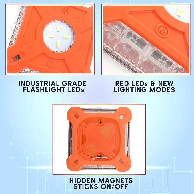 MARCALA V2.0 LED Road Flare 3-Pack & 4-Pack Rechargeable LED Emergency Road Flares | The Best RV Accessories!
