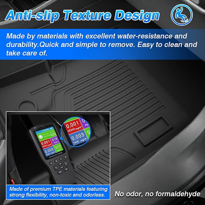 Cartist Floor Mats Fits for Ford Ranger 2019 2020 2021 2022 2023 Accessories All Weather Floor Mat for Ranger Super Crew Floor Liner Heavy Duty Black