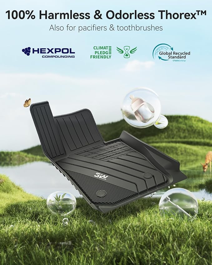 3W Floor Mats & Cargo Liner Custom Fit for 2019-2025 2026 G20 BMW 3 Series 330i Sedan, TPE All Weather Floor Liner for BMW 3 Series G20 1st and 2nd Row Full Set Car Mats (NOT for 330e/GT)