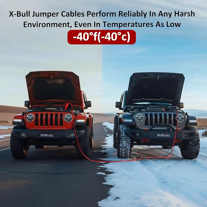 X-BULL 1 Gauge 30FT Heavy Duty Jumper Cables with Quick-Connect Plug – 1000A Booster Cables for Cars, Trucks & SUVs for 12V & 24V Cars Jumper Cables Kit with Carry Bag