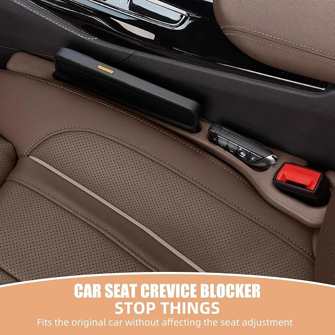Car Seat Gap Filler Set of 2, Premium Interior Car Accessories, Multifunctional Car Storage Solution with Non-Slip Design, Fits Most Vehicles