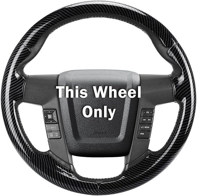 Steering Wheel Cover for Ford F150 2009-2014/ Ford Expedition 2015-2017, Car Steering Wheel Cover Protector Accessories for Ford (Glossy Black)