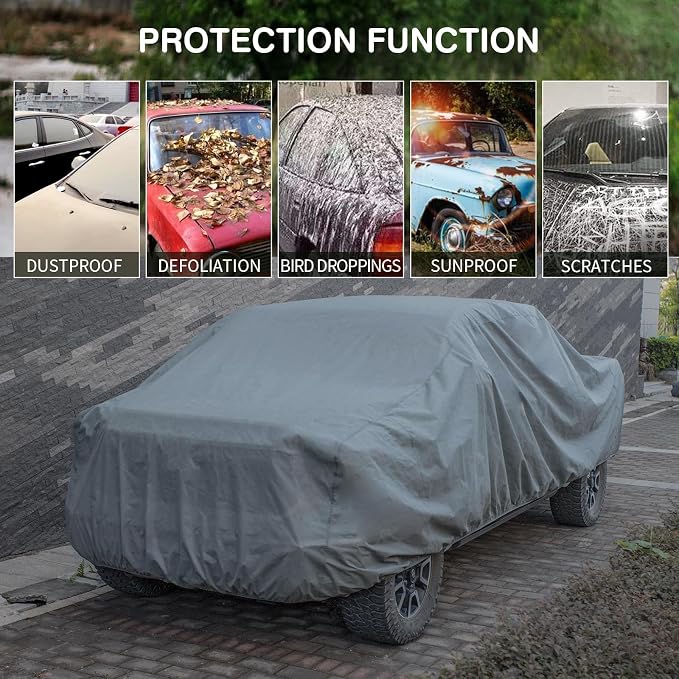 Leader Accessories Truck Car Cover for Pickup All-Weather, Fits 241"-250" | Waterproof, Breathable, Windproof Protection Against Rain, Snow, UV & Dust, Full-Exterior Cover for Indoor & Outdoor Use