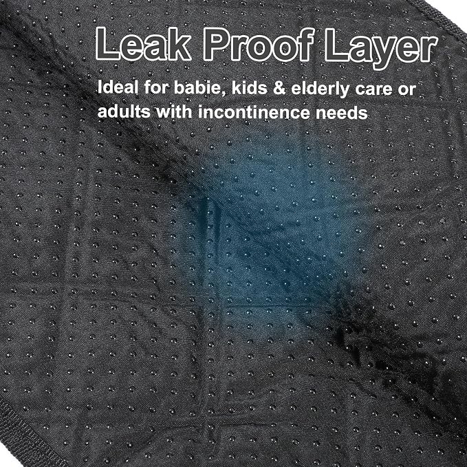4 Pack Waterproof Chair Pads for Incontinence, 22" x 21" Reusable | Seat Protector Pads, Black Washable Seat Cover Non-Slip Absorbent Pee Cover for Incontinence Bed Wheelchair Adults