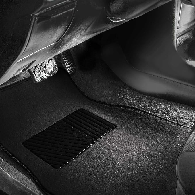 FH Group Car Floor Mats - Carpet Floor Mats for Cars, Universal Fit Automotive Floor Mats, All Purpose Car Floor Mats, Carpet Protector Mat for Most Sedan, SUV, Truck Floor Mats Black