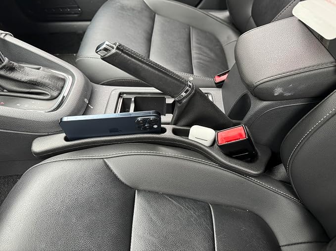 2 Pack Car Seat Gap Filler Organizer | 2 in 1 Car Gap Filler with Fill and Storage Function for Storing Phones Keys Cards, Fill The Gap Between Seat & Console