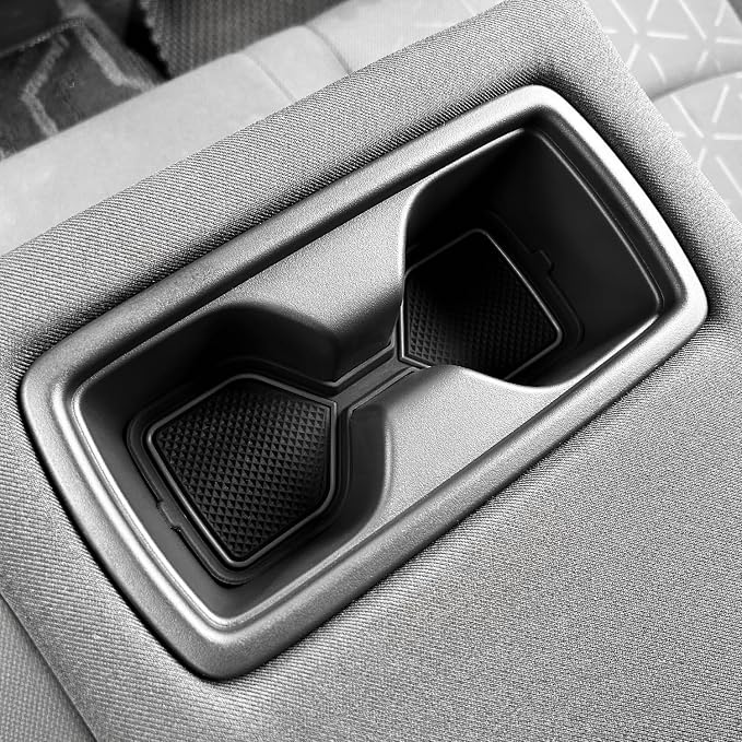 3D Cup Holder Inserts for Toyota RAV4 Accessories 2025 2024 2023 2022-2019 | Silicone Cup Coaster Mats Pad, Center Console Liner, 2Pcs, Gray Trim