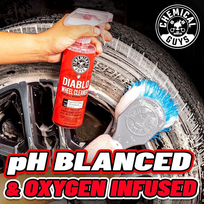 Chemical Guys, Diablo Brake Dust & Wheel Cleaner Spray for Rims, 2 x 16 oz | pH-balanced spray lifts brake dust and road grime from wheels, rims and tires, safe on all wheel finishes