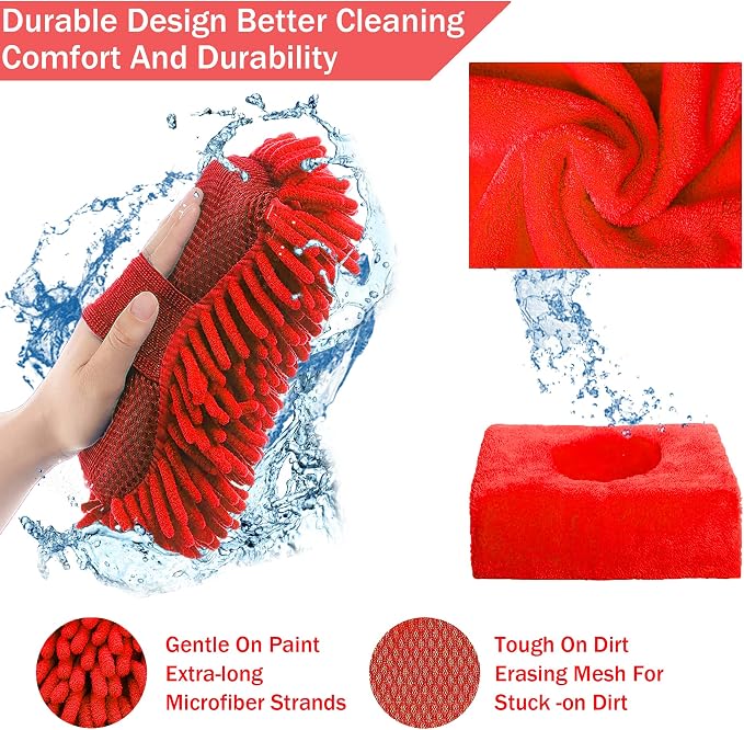 LIANXIN Car Wash Kit with Foam Gun, Car Cleaning, Car Wash Detailing Kit | Car Washing Kit High-Pressure Foam Spray, Microfiber, Wheel and Tire Deep Brush Cleaning, Ideal for Home Car Detailing