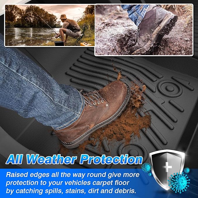 Transit Floor Mats - Car Mats for Ford Transit Connect 2014-2021, All Weather Floor Mat for Transit Accessories, Heavy Duty Rubber Mats, Car Accessories