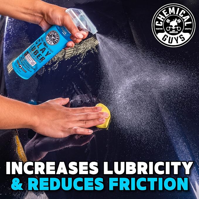 Chemical Guys, Clay Block V2 & Clay Super Lube Kit for Paint Prep, 16 oz | Rubber clay block and lubricant glide over paint and glass to lift bonded grime, reusable and easy to clean