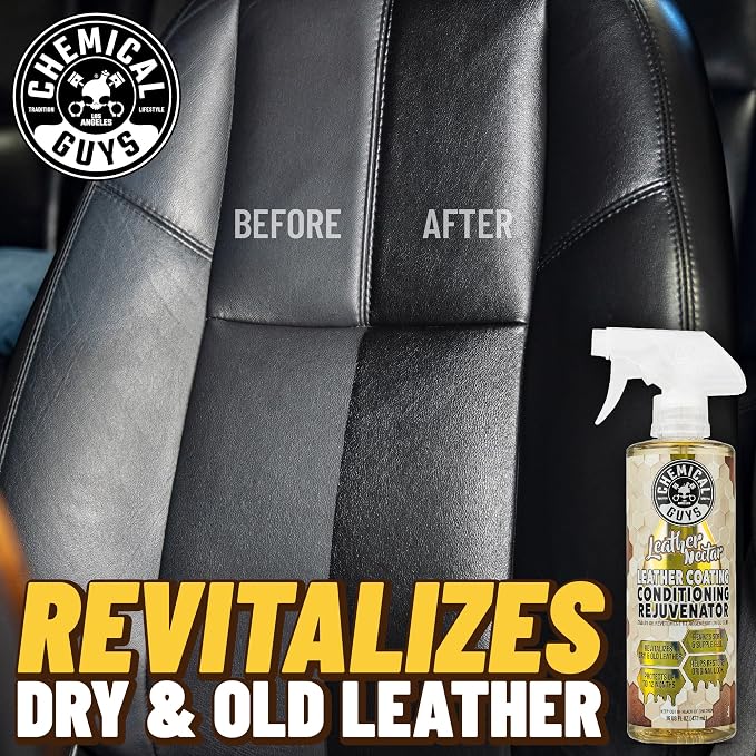 Chemical Guys, Leather Nectar Coating Conditioner & Rejuvenator, 16 fl oz | Conditioning coating nourishes and revives natural and synthetic leather, adding a soft satin look and protection