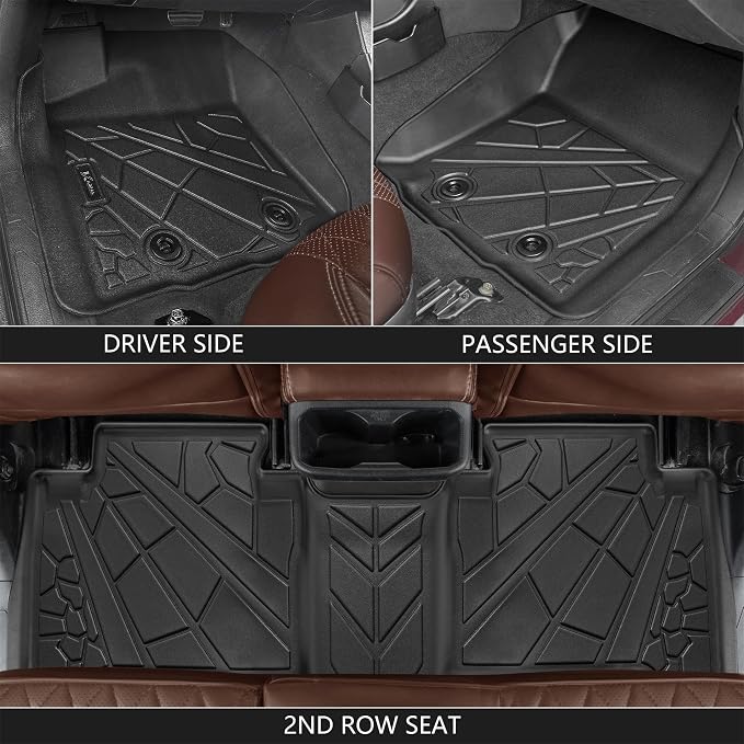 KARPAL Floor Mats Fit for Toyota Tacoma 2016-2023 Double Cab (Only Fit Automatic), Custom Fit All Weather TPE Floor Liners, 1st & 2nd Row Mat, Tacoma Accessories