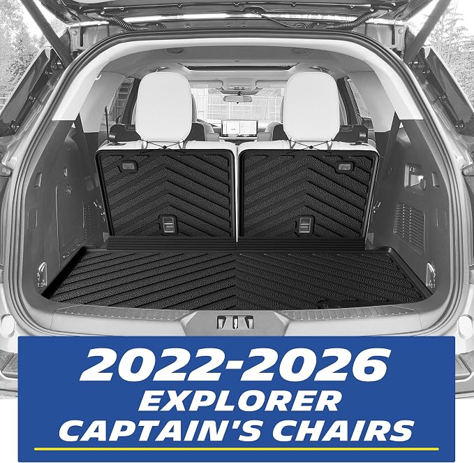 Michelin Vehicle Mats, Premier Series All-Weather TPE Custom Fit Liner for 2022-2026 Ford Explorer 6 Seats Captain Chairs Active/ST-Line/ST/Platinum/Tremor Floor Mats (5 Piece)