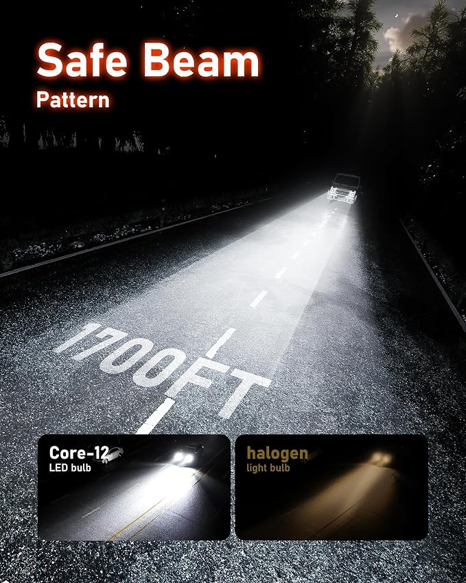 HIKARI WINGS 2026 40000LM 9005 HB3 LED Bulbs, 45W Upgraded Core Chips, High Lumens LED Kit, 6000k Cool White, IP68 Waterproof, Halogen Upgrade Replacement, 9145 9140 H10 Foglight