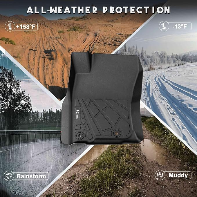 KARPAL Floor Mats for Toyota 4Runner 2013-2024 (NOT for 2025) (Only Fit 5-Seat W/o Sliding Cargo Tray), Custom Fit All Weather TPE Floor Liners, 1st & 2nd Row & Cargo Liner, 4Runner Accessories