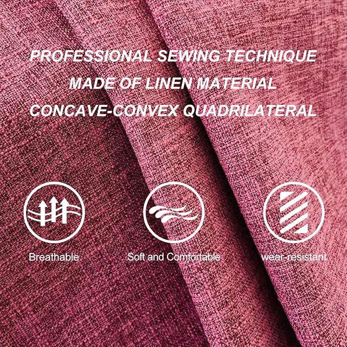 BOPUOVRE Linen Car Seat Cover - Non-Slip & Breathable - Universal Fit for Cars, Vans, SUVs, Trucks - 2 Units - Pink