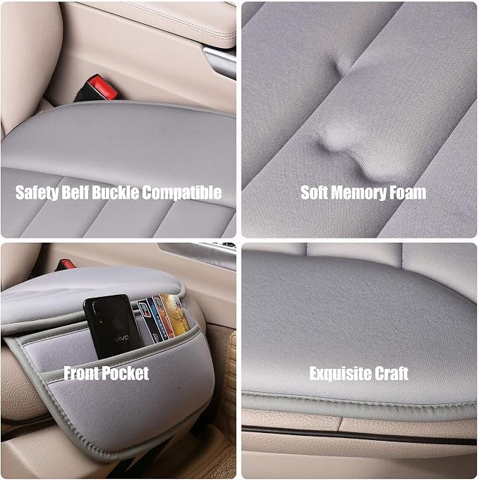 Lofty Aim Car Seat Cushion for Driving, Memory Foam Driver Seat Cushion | Car Seat Cushion for Long Driving, Automotive Seat Cushion for Pain Relief, Car Seat Pillow Fits Most Vehicles, Office, Gray