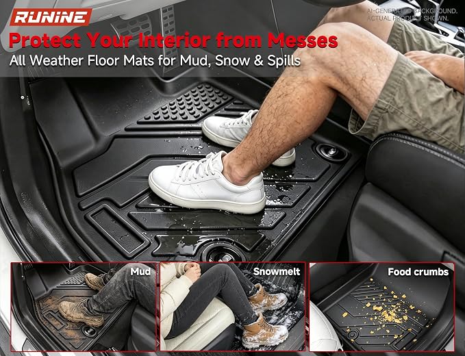 Floor Mats for Kia Telluride 2020-2025(7/8 Seat), All Weather Protection Custom Floor Mats Trunk Cargo and Car Windshield Cover Set for Kia Telluride Accessories,Car Floor Liners Set,5packs.
