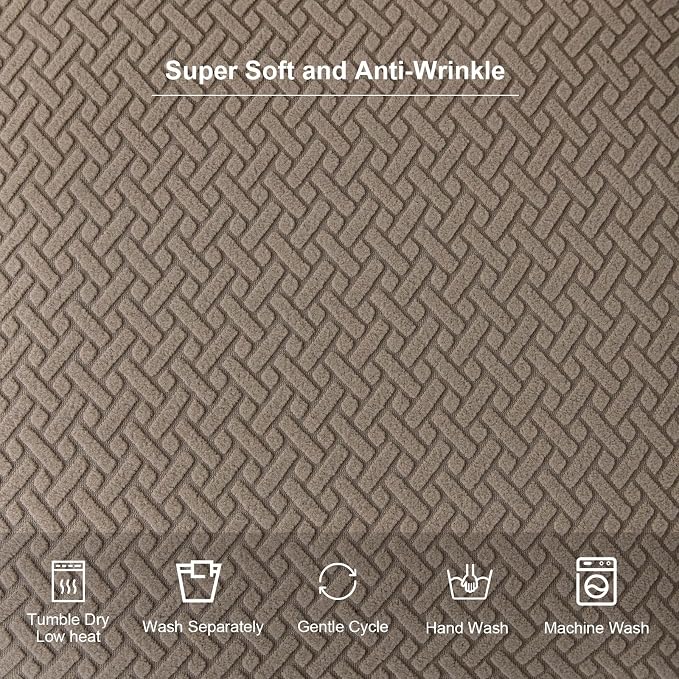 Genina Seat Covers for Dining Room Chair Seat Slipcovers Kitchen Chair Covers (Taupe, 4 Pcs)
