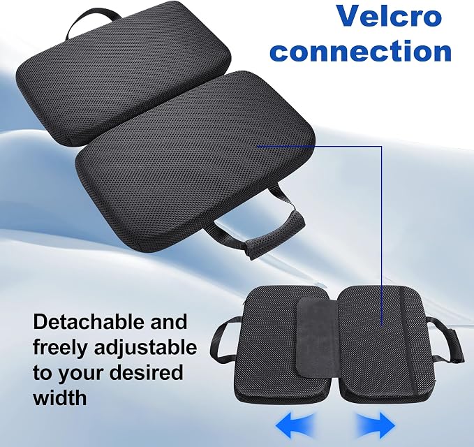 Gel Memory Foam Seat Cushion with Washable Cover Non-Slip Thick Chair Cushion with Portable Handle & Storage Pocket Adjustable Chair Pad for Long Sitting (Black)
