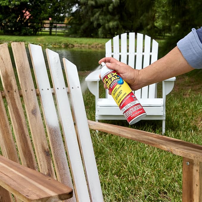 Flex Seal, 14 oz, 4-Pack, White, Stop Leaks Instantly, Waterproof Rubber Spray On Sealant Coating, Perfect for Gutters, Wood, RV, Campers, Roof Repair, Skylights, Windows, and More