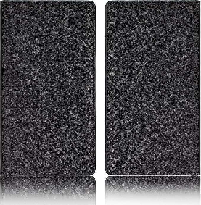 TOURSUIT Car Registration and Insurance Card Holder, Cross Black | Vehicle License Document Organizer, Glove Box Compartment, Interior Car Accessories, For Women Men