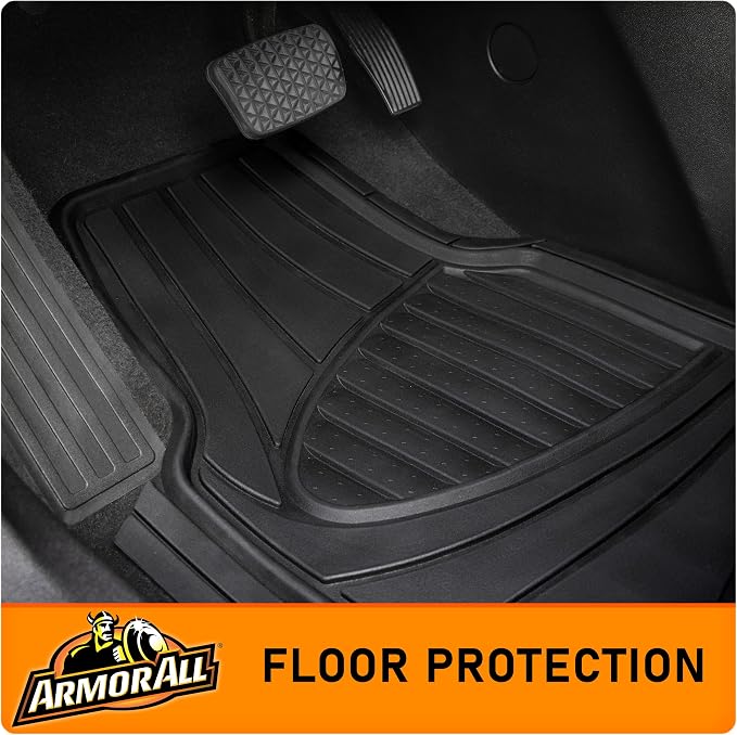 Armor All 3-Piece All-Season Floor Mats, Universal Fit Mats for Cars, Trucks, SUVs — Black
