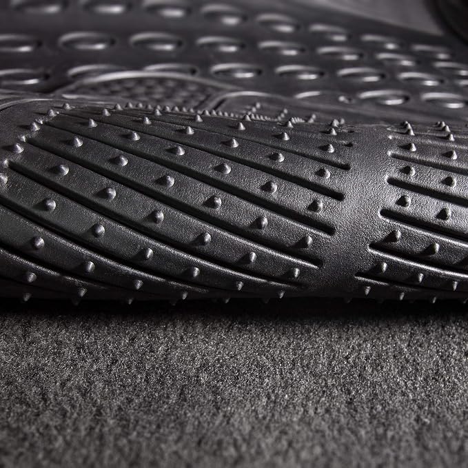 FH Group Car Floor Mats - Heavy-Duty Rubber Floor Mats for Cars, Universal Fit Rear Set, Trimmable Automotive Floor Mats, ClimaProof Floor Mats For Most Sedan, SUV, Truck Floor Mats Gray