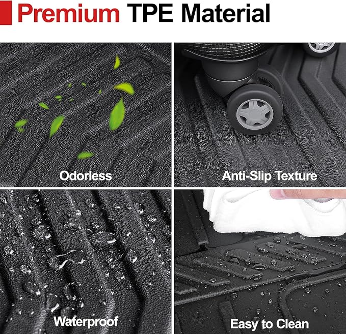 Cargo Mat Backrest Mat for 2016-2022 Honda Pilot 8 Passengers (No Elite Models), All Weather TPE Car Liner Car Mat for 2022 Honda Pilot Accessories