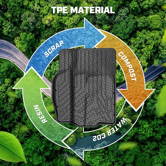 Mixsuper Floor mat for Dodge Ram 1500 1994-2001/Ram 2500 3500 1994-2002,All Weather TPE Rubber Floor Liners Protection for Ram 1500/2500 Accessories,1st Row Anti-Slip Car Mats, Black