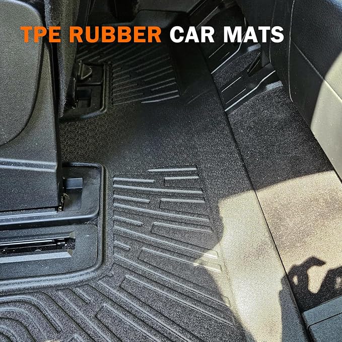 KUST Floor Mats for 2016-2026 Dodge Durango Accessories (6 Seats) | Front Rear 3 Rows Floor Liners, All Weather Protection, TPE Rubber, Raised Edge