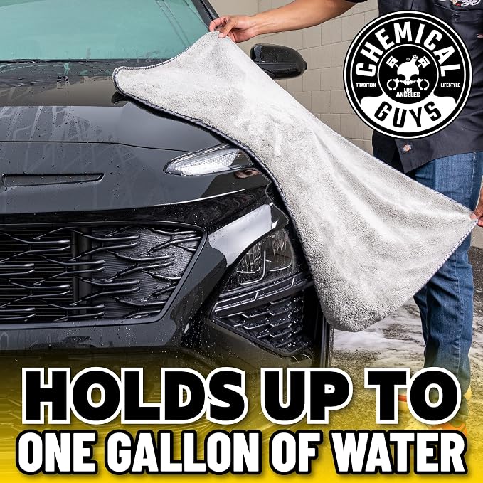Chemical Guys, Woolly Mammoth Large Microfiber Drying Towel, 36 x 25 in | Ultra-plush oversized towel soaks up water fast to dry the whole vehicle, soft and scratch-free on paint