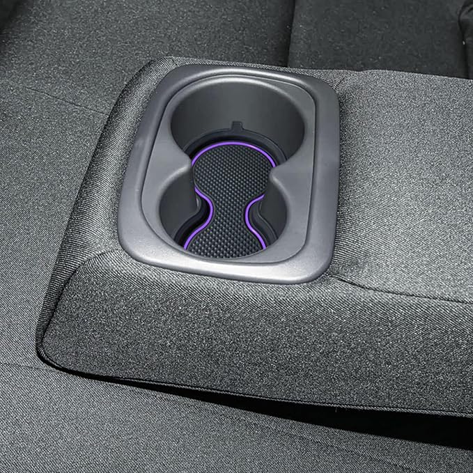 for Honda Civic Accessories 2026 2025 2024 2023 2022 Cup Holder Inserts Center Console Liner 3D Silicone Cup Holder Coaster Protector Mat Pad Non-Slip Interior Decoration for Civic 3Pcs (Purple)