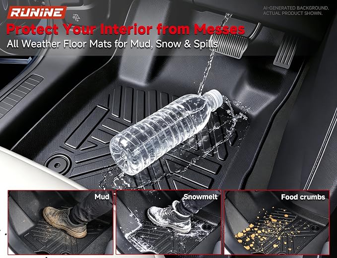 Floor Mats for Ford Escape 2020-2023 2024 2025 2026 (Not for Hybrid), All Weather Protection Custom Floor Mats Trunk Cargo and Car Windshield Cover Set for Car Accessories,Car Floor Liners Set