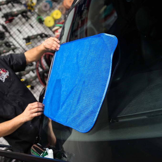 Chemical Guys Waffle Weave Glass Towel, Microfiber Towel, Blue 24 x 16 | For streak-free cleaning on cars, home glass, windows and mirrors, 7x absorbent streak-free glass cloth