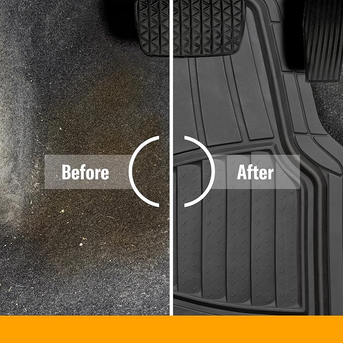 Armor All 3-Piece All-Season Floor Mats, Universal Fit Mats for Cars, Trucks, SUVs — Black