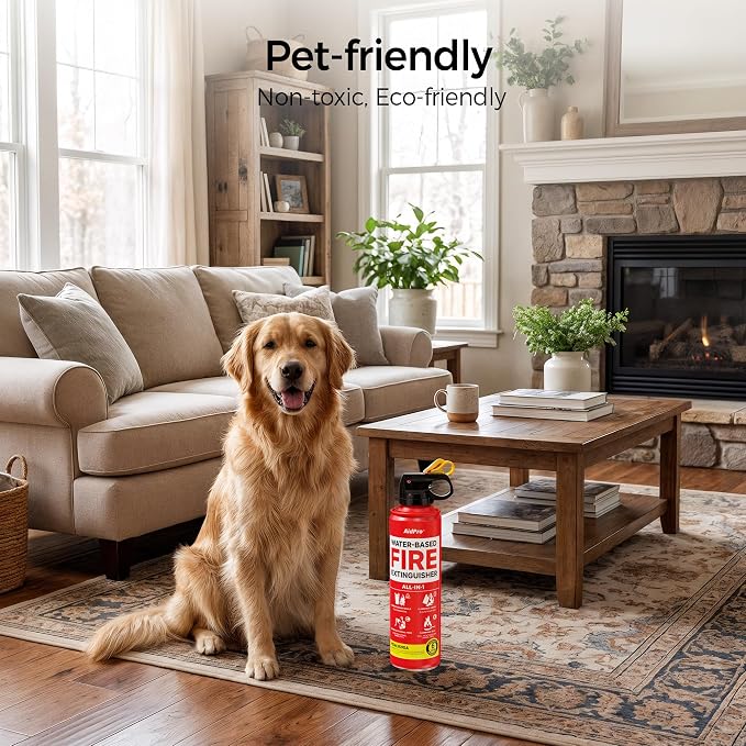 Fire Extinguisher 6-Pack,Certified Home & Travel Fire Safety Kit,for Kitchen/Car/Home/Travel,A/B/C/K Fire Protection,Prevents Reignition,Includes Quick-Mount Bracket.