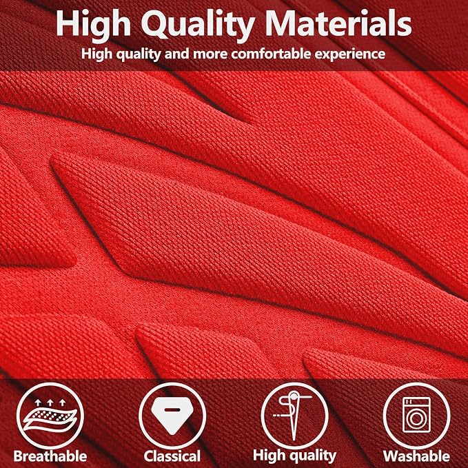 HChengkikz Car Seat Cover, Cloth and Washable (Black + Red) | Breathable, Airbag compatible, Easy to Install, Universal Fit for Most Cars, Sedans, Truck, SUVs