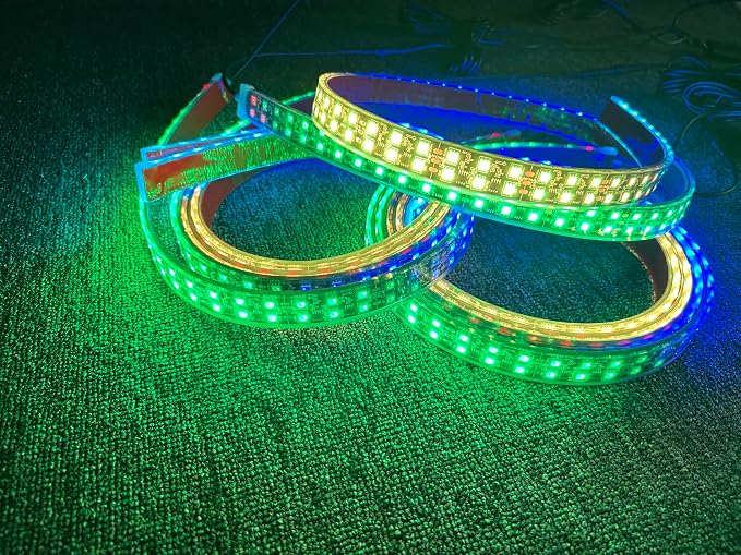 2PCS 5FT RGB Dream Color Chasing LED Light Strips with App & Remote Control, Double Row 1.4M Addressable LED Tape Lights Fit for Polaris Slingshot, Truck, SUV, Fender, Underbody, Hood Accent Lighting