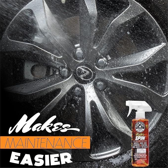 Chemical Guys, HydroSpin Wheel & Rim Ceramic Coating Spray for Rims, 16 oz | Ceramic spray shields wheels, rims and brake parts with a hydrophobic shine that helps grime rinse away