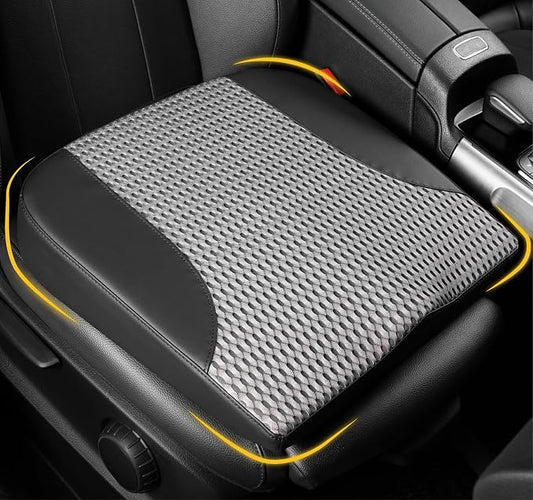 Lofty Aim Car Seat Cushion, Car Seat Pillow, Automotive Cushion | Memory Foam Car Seat Cushion for Long Driving, Butt Pillow for Pain Relief, Driver Seat Cushion for Car, Office, Black&Gray
