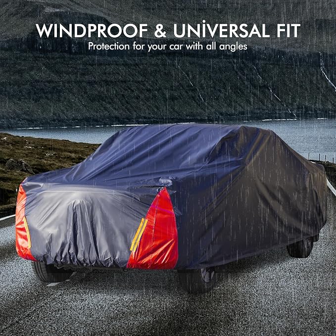 Truck Cover Waterproof All Weather for Automobiles, 6 Layers Outdoor Full Exterior Cover Rain Sun UV Snowproof Protection (Length Up to 250 inch)