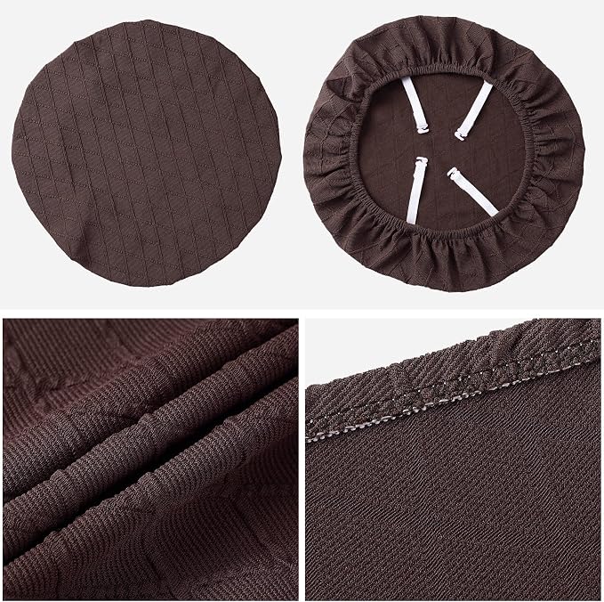 Fuloon Stretch Chair Seat Covers 4 PCS, Removable Washable Dining Chair Covers Anti-Dust Dining Room Seat Cushion Slipcovers (4, Chocolate)