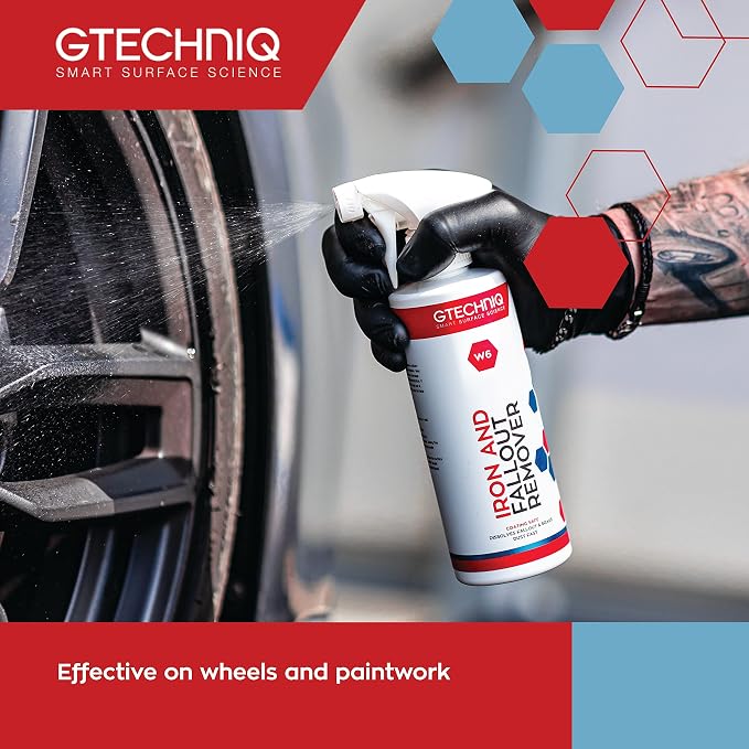 Gtechniq W6 Iron Removing Wheel & Paint Cleaner for Cars, 8.45 fl oz | Powerful Iron and Fallout Remover, Dissolves Contaminants Safely, Protects Paintwork and Wheels | Powerful Iron and Fallout Remover, Dissolves Contaminants Safely, Protects Paintwor...