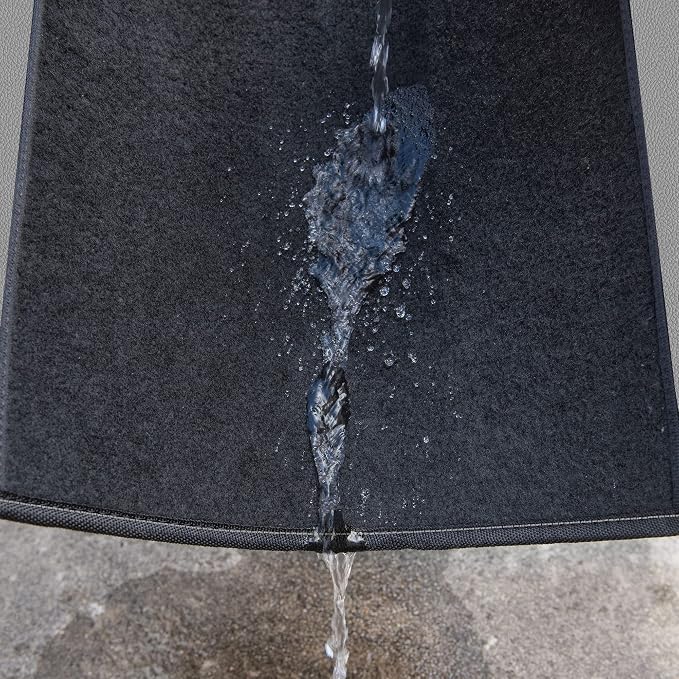CAR PASS Rainbow Waterproof Universal Fit Faux Leather Car Carpet- Anti-Slip Nibbed Backing Floor Mats for SUV, Vans, Sedans, Trucks, Automotive Set of 4 (Black with Gray)