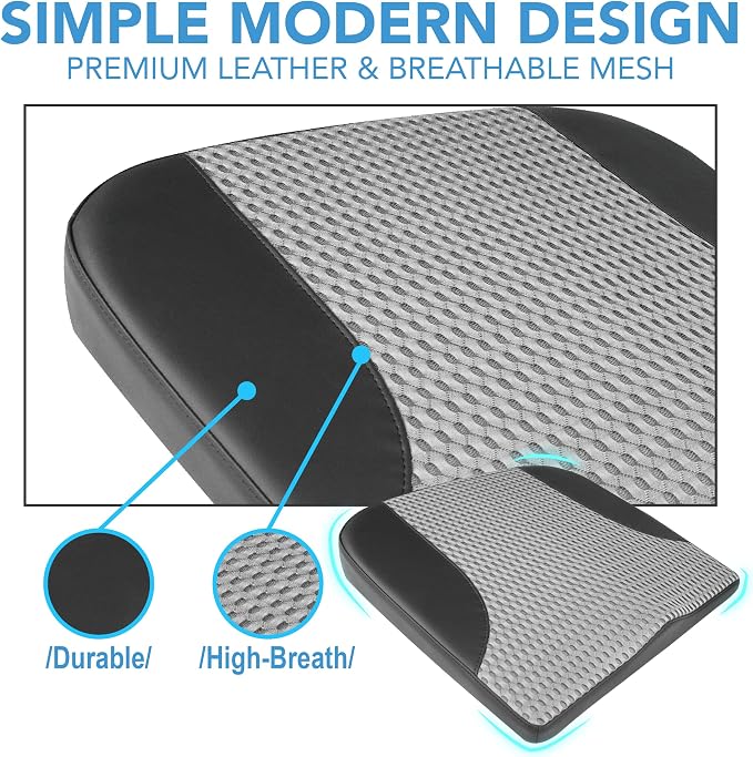 Lofty Aim Car Seat Cushion, Car Seat Pillow, Automotive Cushion | Memory Foam Car Seat Cushion for Long Driving, Butt Pillow for Pain Relief, Driver Seat Cushion for Car, Office, Black&Gray