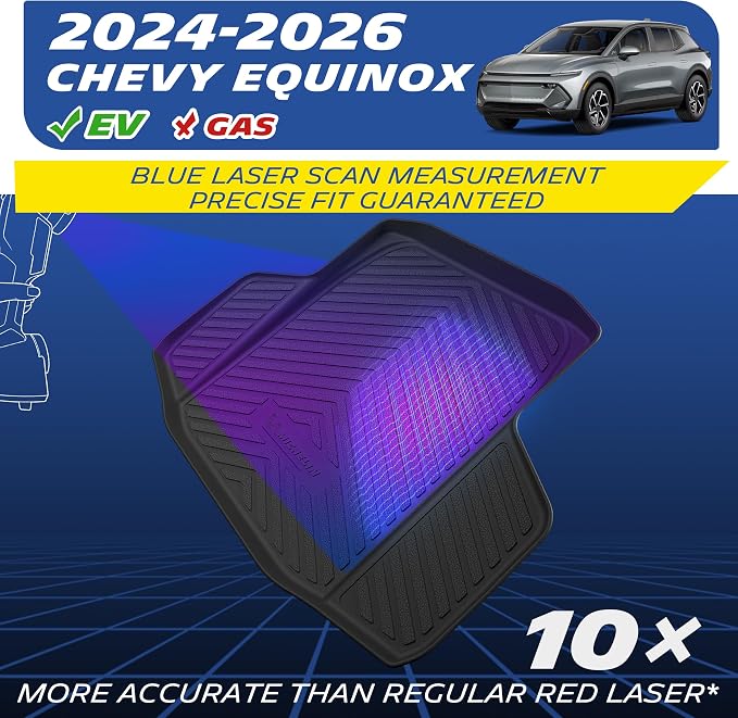Michelin Vehicle Mats for 2024-2026 Chevy Equinox EV | Not Fit Gas, All-Weather TPE Custom Fit Liner, Premier