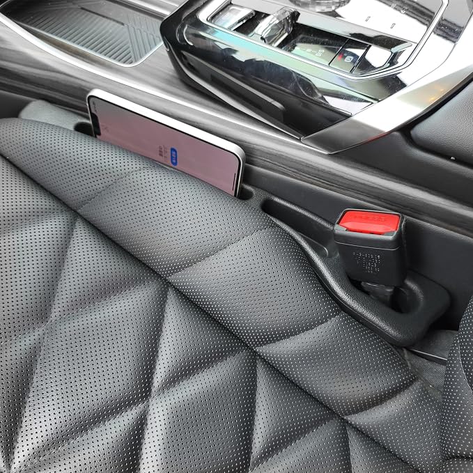 2 Pack No Drop Car Seat Gap Filler Guard, Stopper/Catcher to Fill the Gap Between Seat and Console Black Car Crevice Inbetween Blocker Plug Space Pad b00byh6c1e-A03